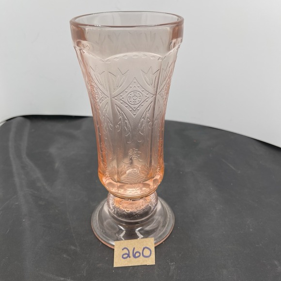 Indiana Glass Recollection Vase Pink Hurricane 42002 Repro Madrid Depression - Picture 3 of 8
